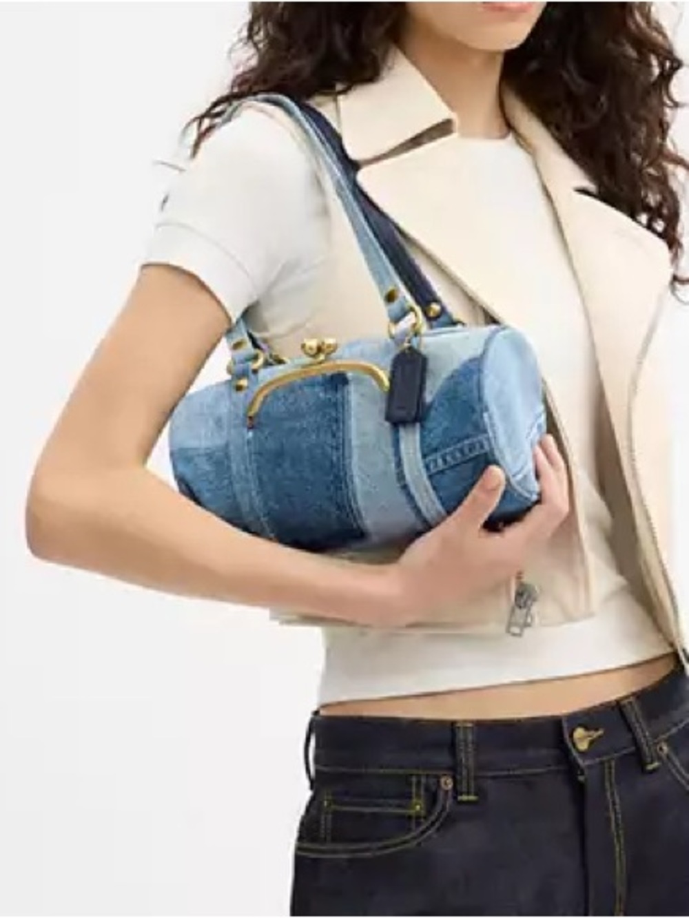 Coach Denim Kisslock Barrel Bag 28 - Picture 14 of 14